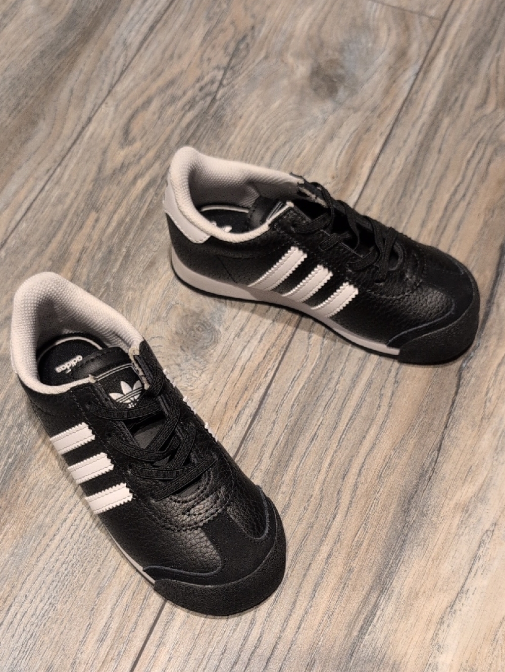 adidas Kids Black and White Retro Runner Sneakers samba